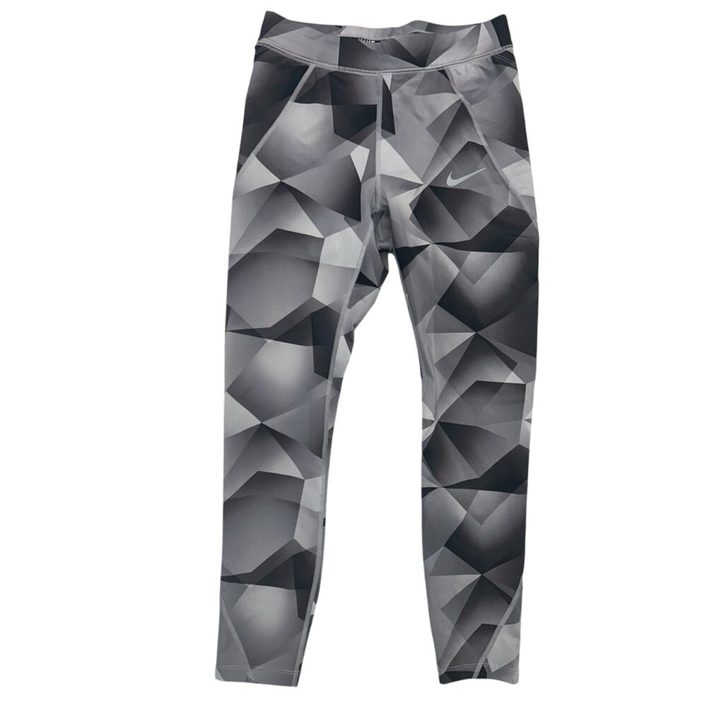 NWOT Nike Women’s Dri-Fit Geometric Gray 7/8 length Running Tights